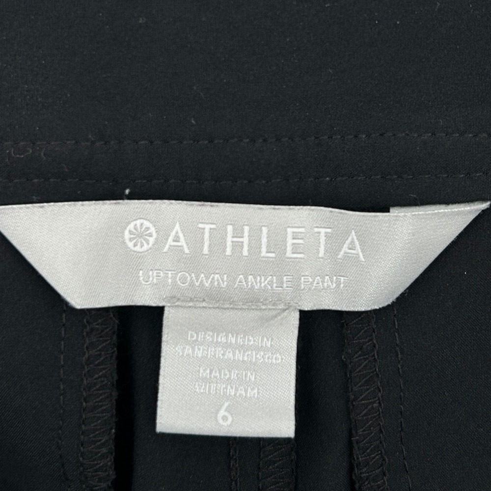 Athleta Uptown Ankle Pant Black Cargo Tapered Trousers Size 6 RN 54023 - Picture 6 of 8